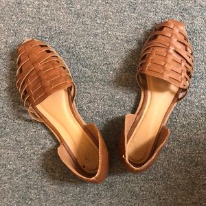 Brown loafer style sandals